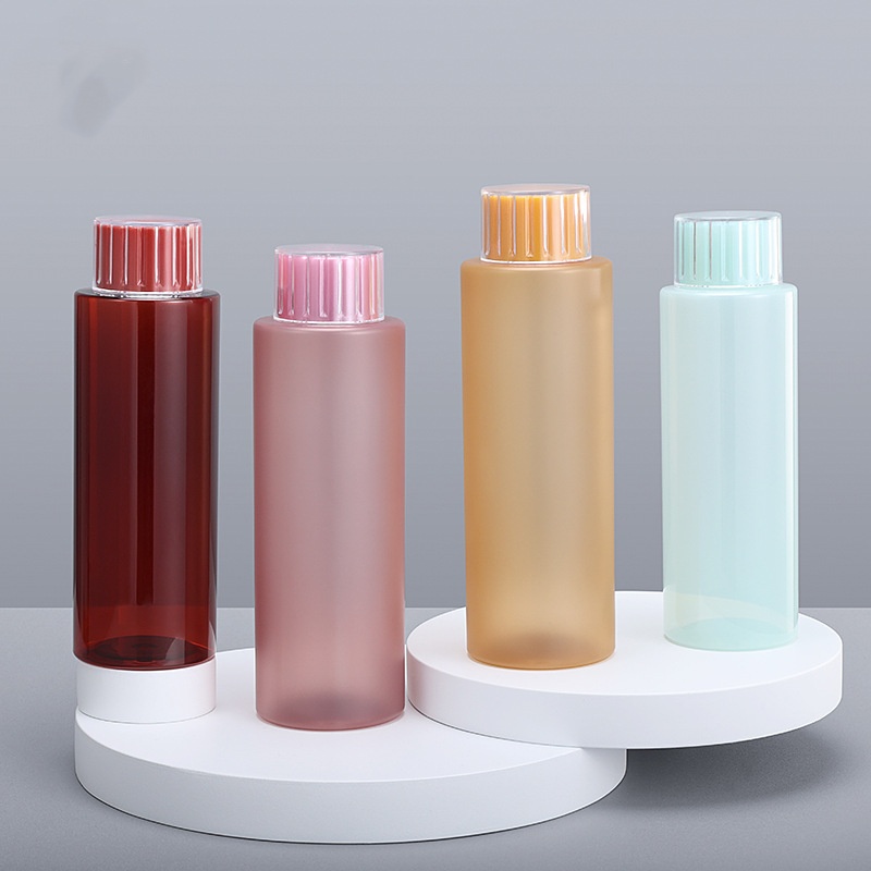 30ml 50ml 60ml 80ml 100ml 120ml 150ml PET Matte Frosted Pink Toner Bottle with Rose Gold Screw Caps Cosmetic Packaging Container