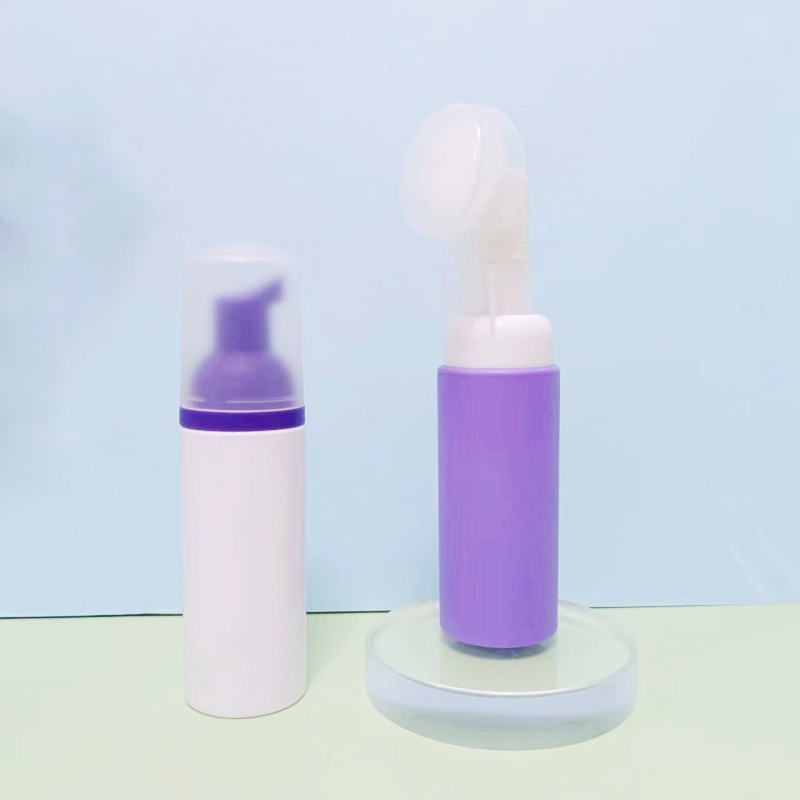 Purple Pink Green Lash Shampoo Bottles 50ml 100ml 120ml 150ml 300ml 500ml Mousse Cleanser Bottle Foam Pump Bottle With Brush