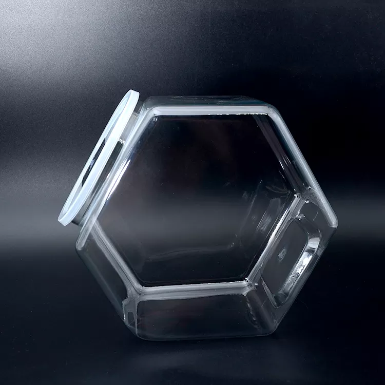 Large Clear Empty Square Storage Cookie Candy Sweet Container Food Grade with Easy Grip Handle Plastic Jar with Lids Half Gallon