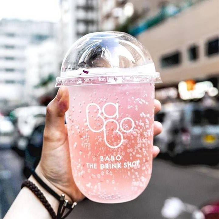 12oz 20oz 24oz Plastic Cups Custom Printed Logo Clear Juice Bottle boba/milk U Cup PP PET Empty Clear Bottles with Lids