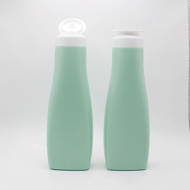 custom color Green 500ml HDPE shampoo conditioner Squeeze bottle 16oz Body Care Lotion Flip Top Cap bottle