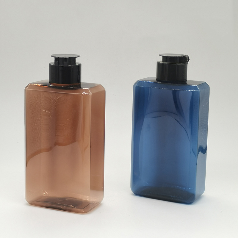250ml 300ml 350ml 500ml Round Plastic Clear Purple Pink Shampoo Bottle Pump Customize Body Wash Bottles Lotion Cream Packaging