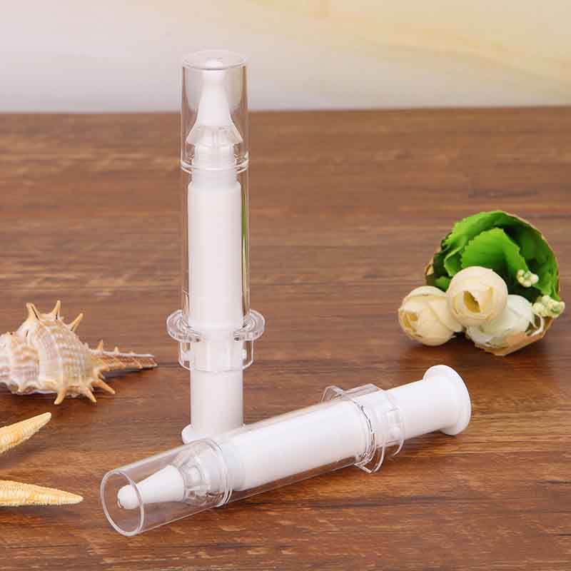 10ml 15ml 20ml Airless Syringe Bottle With Anti-Crash Outer Tube And Long Sprout For Facial Eye Skincare Cosmetic Products