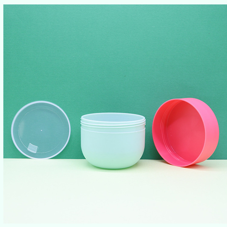 Small PP Frosted Unique Body Scrub Jasr Bowl Shape with Spoons Lids 200ml/200g 300ml/300g for Sugar Butter Packaging Container