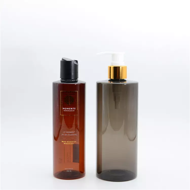 100ml 200ml 4oz 8oz Cylinder Round Transparent Squeeze Plastic Massage Bath Body Oil Dropper Bottles with Flip Disc Top Caps