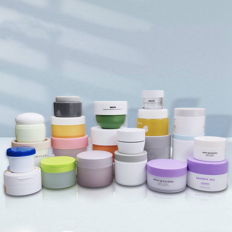 Custom Lip Balm Containers 100g 100ml 150ml 200ml Black Green Pink Purple Makeup Cleansing Balm Packaging Plastic Jar with Lids