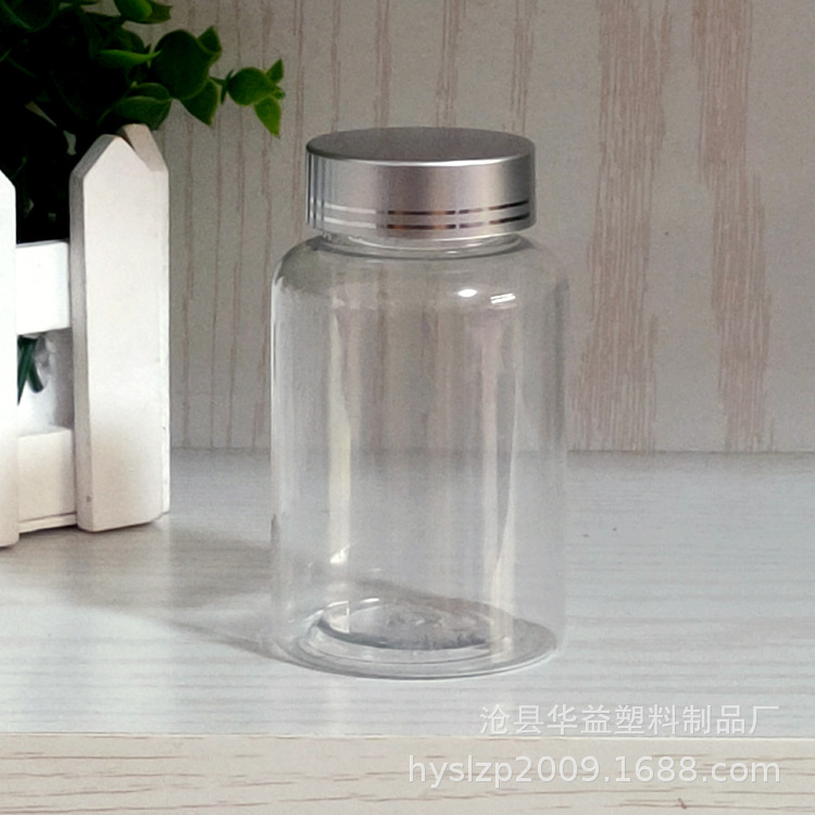 Wholesale 150cc PET Plastic Green capsule packaging bottle  Vitamin Medical Pill Capsule Packing Jar