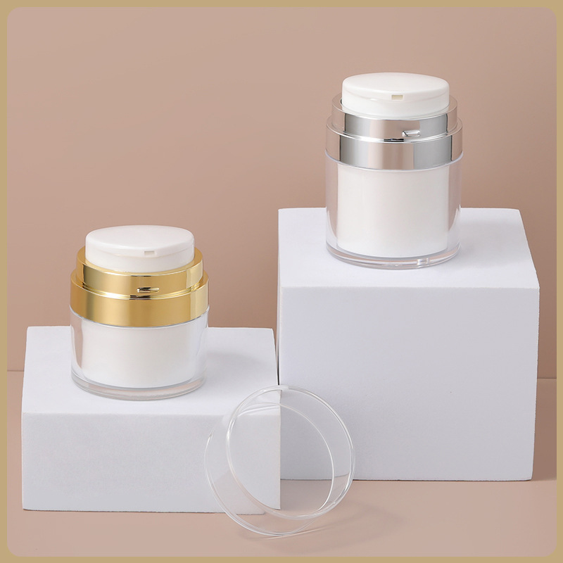 Custom 15/30/50/100g  Empty Container Cream and Lotion airless pump jar Personal Care Cream Airless Jar Plastic Airless Bottle