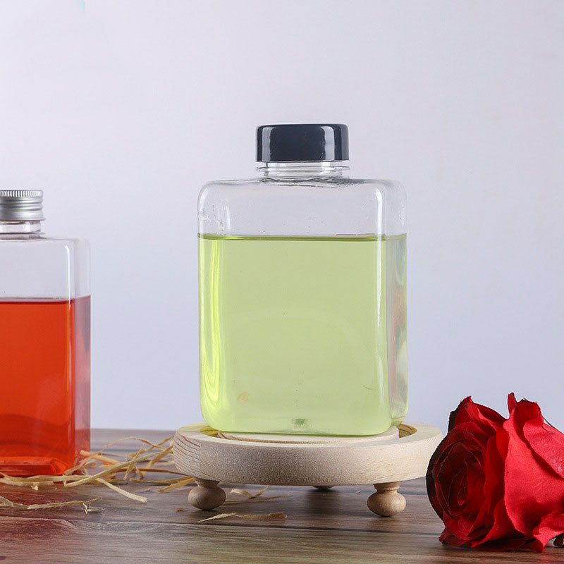 300ml Pet Square Beverage Bottle Plastic Ins Juice Coffee Wine Rectangle Milk Tea Bottle  Beverage Bottles For Juice