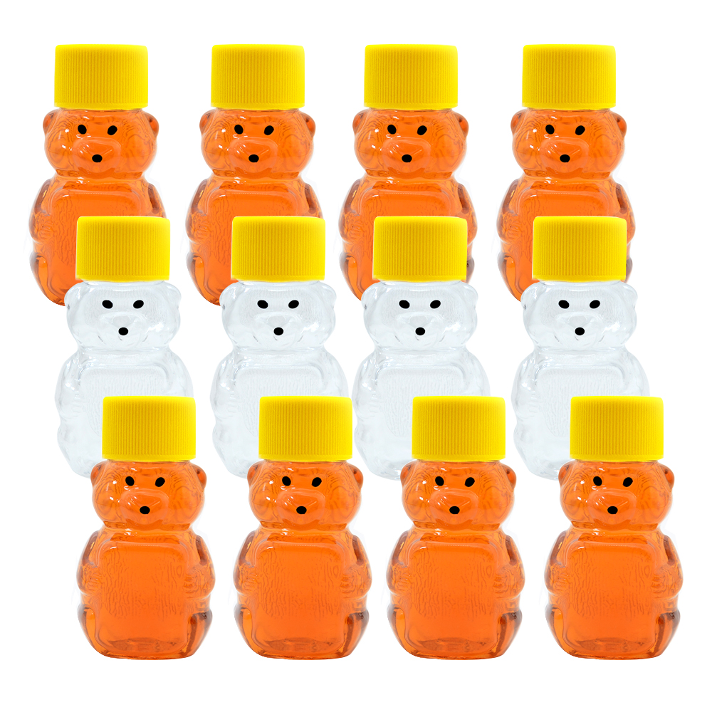 HOT SALE Plastic Bear Shape Empty Transparent Upside Down  PET Food Grade Beverage Packaging  honey bottles