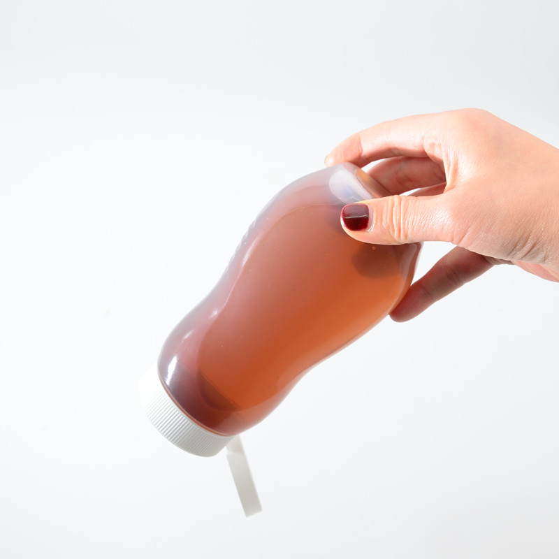 360g 12OZ Sauce Bottle Ketchup/Mayo Extrusion PET Transparent Silicone Plastic Chilli BBQ Squeeze Bottle with Black Flip Top Cap