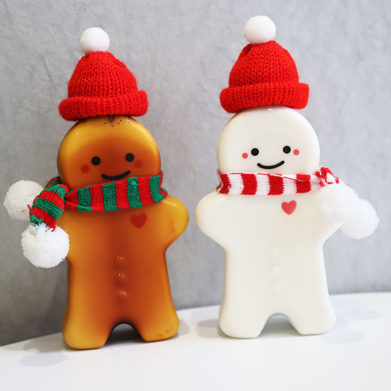 500ml Christmas Gingerbread Man Disposable Mineral Water Bottle Juice Beverage Plastic Bottle