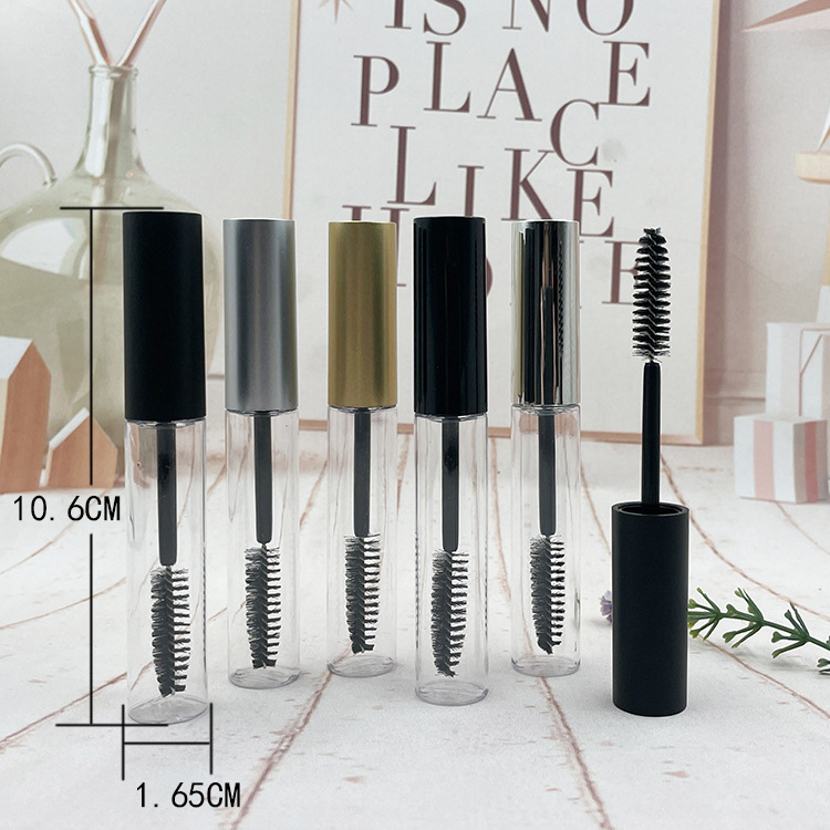 10ml Clear round bottle Plastic Mascara Bottle Mascara Tube With Brush Cosmetic Container Eyelash Bottle