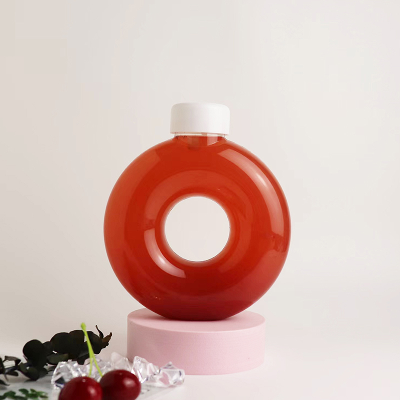 400ml 500ml Donuts shape plastic bottles for mike tea 16oz Travel Water Bottle Water Jug Drinking Bottle for Living Room Sports