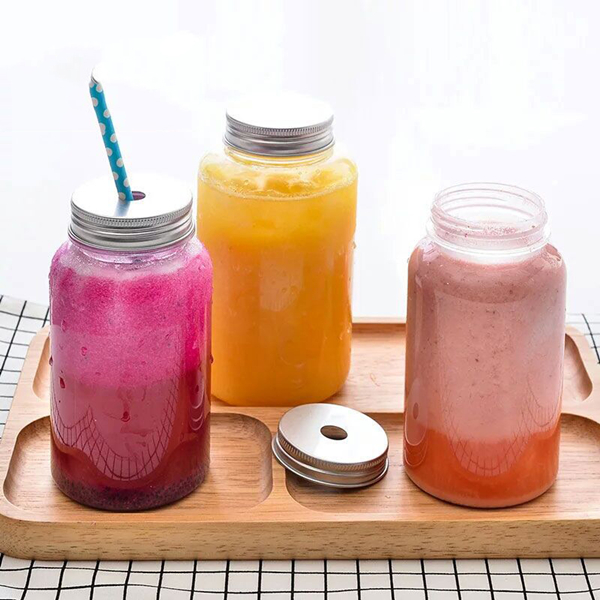 250ml 500ml Popular Beverage Bottle Clear Plastic Aluminum Customized PET PP Can Plastic Drink Cans with Aluminum Caps