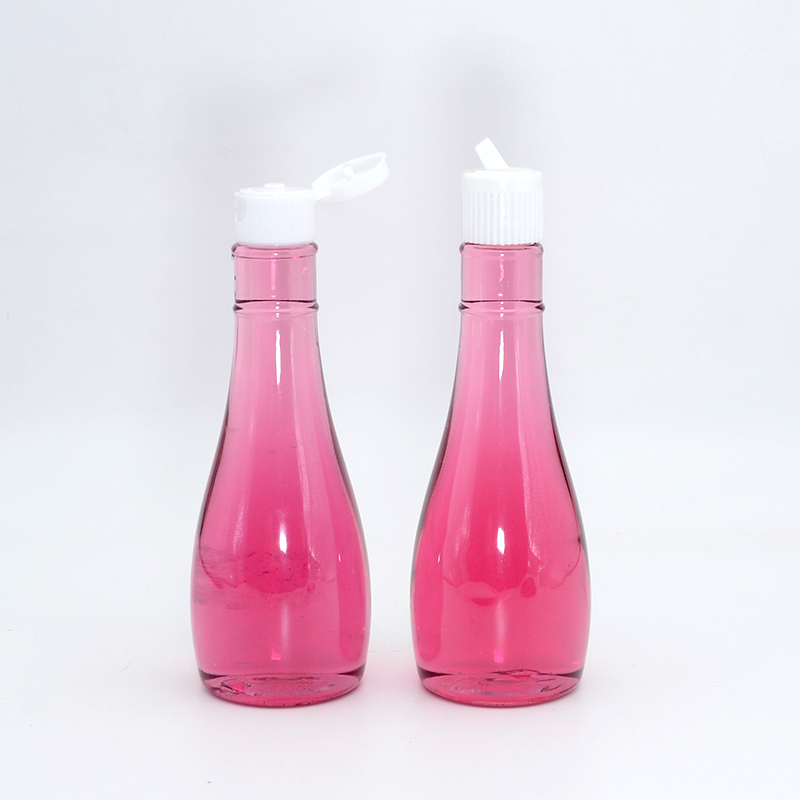 Wholesale Plastic Sauce Bottle Ketchup Mayonnaise Empty Honey Container Customized Logo Clear Bottle with Flip Lid
