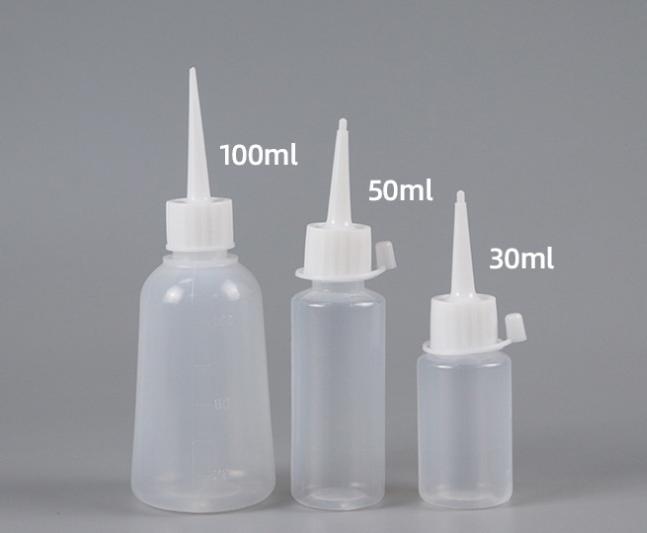 Industrial Glue Bottle Plastic 30 50 100 150 300 ml HDPE LDPE PE Empty Oil Drip Bottle Applicator Nail Glue Squeeze Dispenser