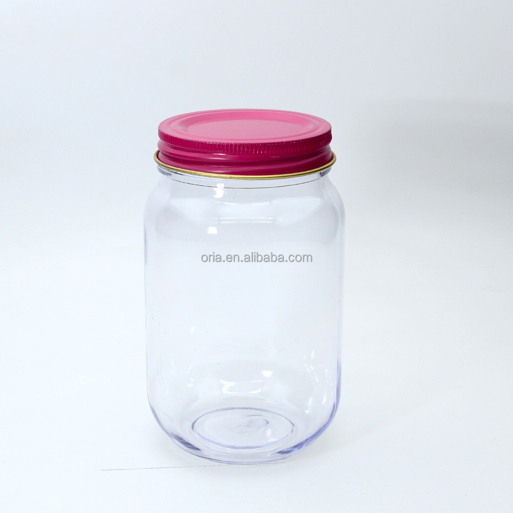 16 OZ Wide Mouth Mason Jars Plastic with Metal Airtight Lids for Meal Prep Food Storage Canning  Drinking, Preserving, Favors