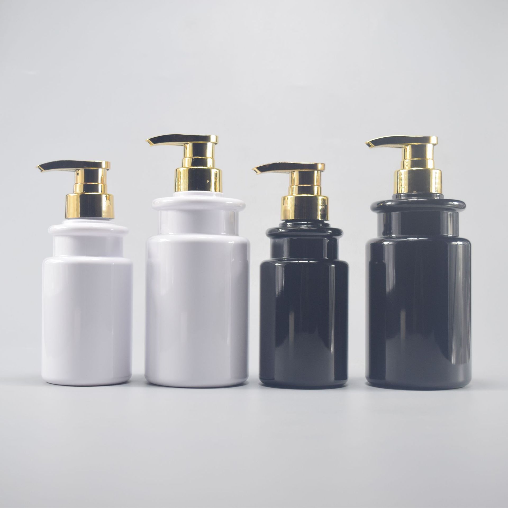 300ml 500ml custom color hotel shampoo body wash lotion shower gel bottles With gold pump head Cosmetic Lotion Pump Bottles