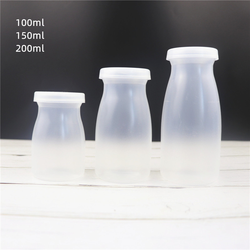 Eco Friendly 100ml 150ml 200ml PP Plastic Disposable Pudding Cake Yogurt Packaging BottleHeat Resistant Pudding Cup with Lids
