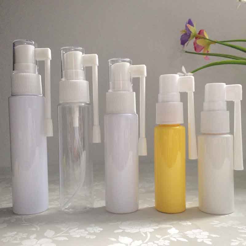 Plastic Spray Bottle 10ml 20ml 30ml Empty Clear Rhinitis Anti Allergy Pointed Tip Plastic Nasal Travel Bottle with Pump Spray