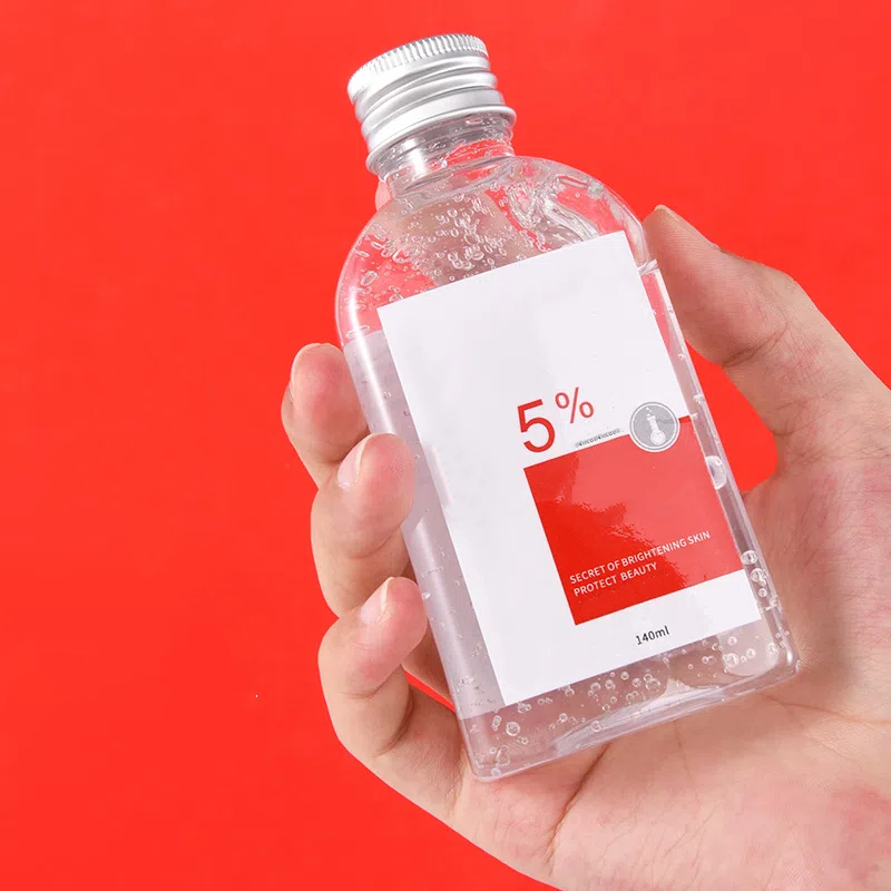 Hot Transparent Square PET Moisturizer Pure Dew Toner Bottle 120ml 140ml 4oz Clear Plastic Lotion Bottle With Screw Aluminum Cap