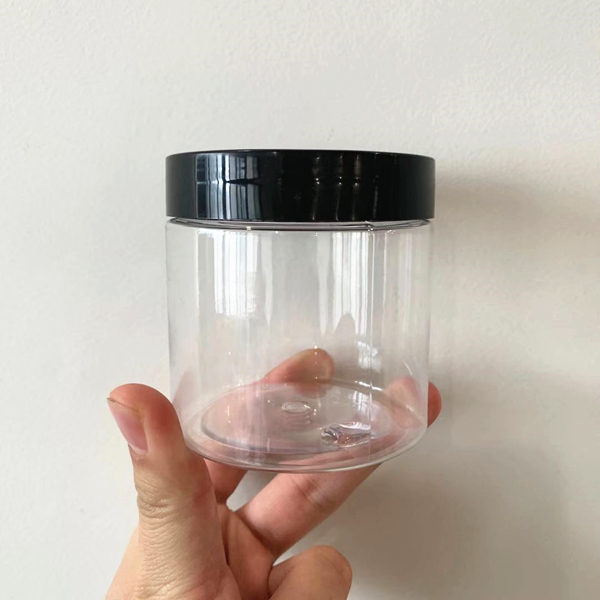 BPA Free 200ml 250ml 300ml 4oz 8oz Food Grade PET Plastic Desserts Jar with Lids for Nuts Jam Ice Cream Cotton Candy Packaging
