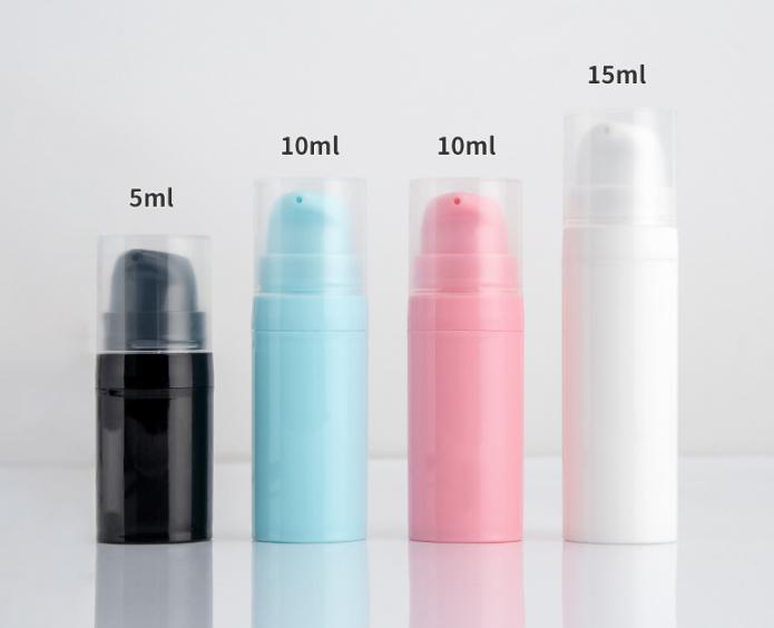 5ml 10ml 15ml PP Mini Color snap press airless cosmetics bottle Serum Eye Cream Essence emulsion makeup oil dispenser bottle