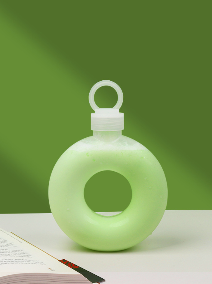 500ml cute round shape PP high temperature resistant Donut Shape Cup Milk Tea Juice PP Plastic Bottle