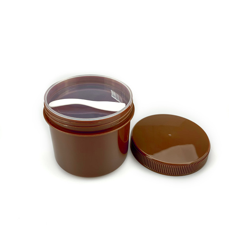 250g/250ml/8oz Plastic Containers for Shea Butter Body Scrub Bath Salt Jar with Spoon Conditioner Jar Hair Wax Cream Packaging
