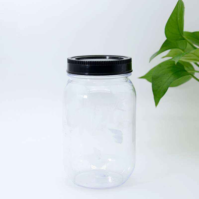 16 oz Ounce Clear Plastic Mason Jars with Lids Wholesale Airtight Canning Jars Refillable Round EmptyBottle for Jam Jelly Candy