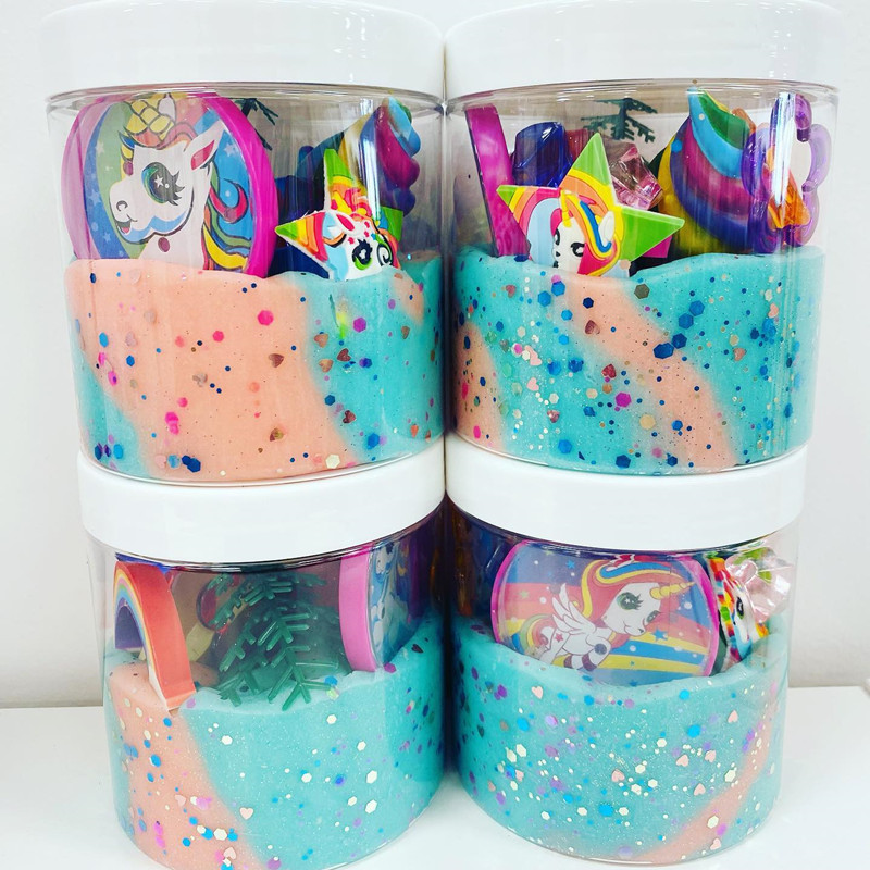 120ml 200ml 250ml 500ml 4oz 6oz 8oz 16oz Wide Mouth Clear Round Plastic Jar with Lid for Slime Container and Slime Jars for Kids