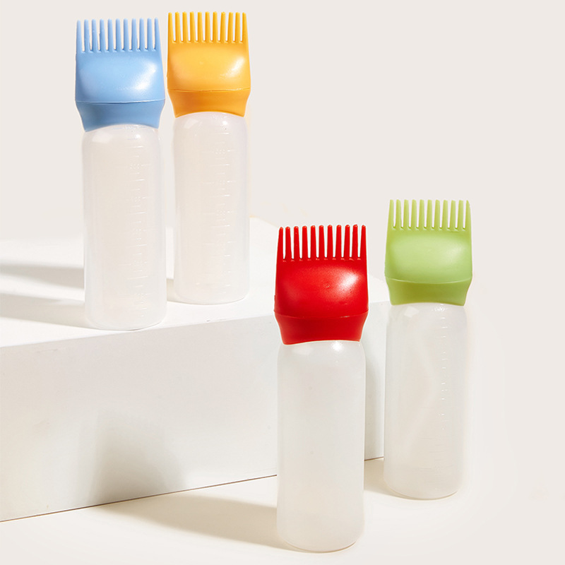 Custom Salon Brush Plastic Bottle Clear Pink PP 120ml 150ml 200ml Plastic Squeeze Bottle Hair Oil Hair Dye Applicator Bottles