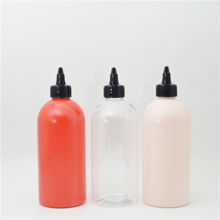 350ml, 500ml, 750ml Matte PET HDPE Plastic Dispenser Sauce Food Grade Squeeze Bottles olive oil bottle with Twist Spout Caps
