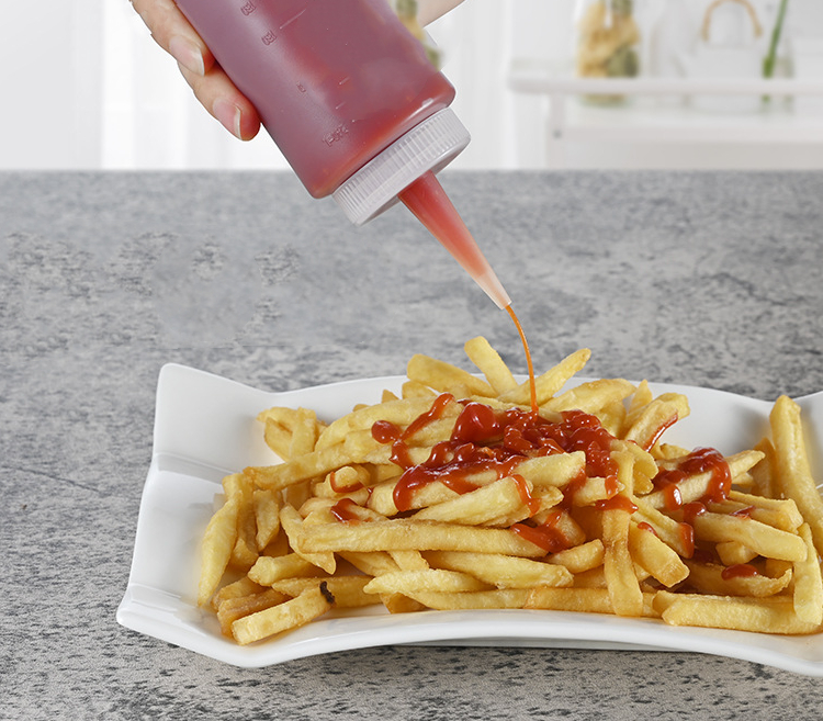 8oz 16oz 500ml Food Grade Hot Fill LDPE chilli sauce squeeze bottle with cap BBQ seasoning pepper Oil Ketchup Dispenser Bottle
