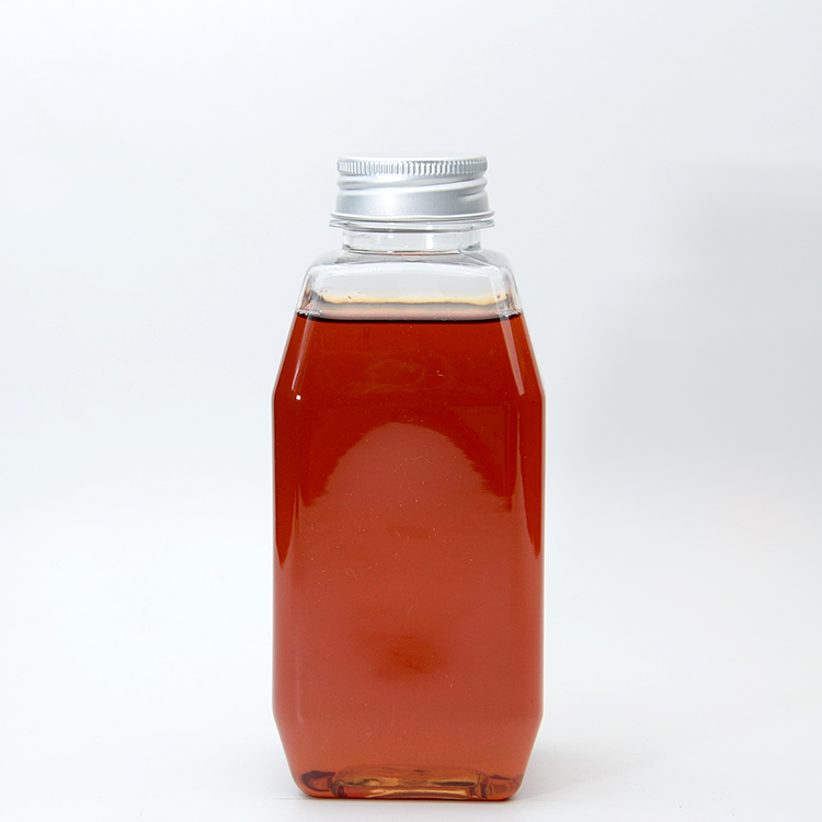 500ml 16oz Juice Bottles Squared Plastic Bottles Disposable Cold Press Transparent PET HPP Empty Juice Bottle with Cap Wholesale