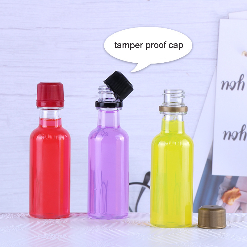 Custom Mini Liquor Bottles 50ml 60ml 100ml Small Empty Plastic Alcohol Shot Bottles Bulk Whisky Packaging with Tamper Proof Caps