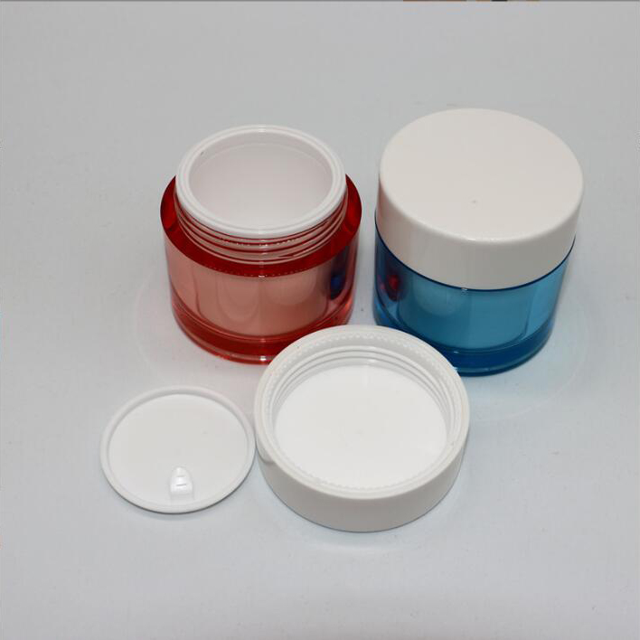 Double Wall Plastic Jar Clear Cream Lotion Jars 60ml 100ml 150ml 200ml 250ml Custom Bamboo Cover Wide Mouth Cosmetic Packaging