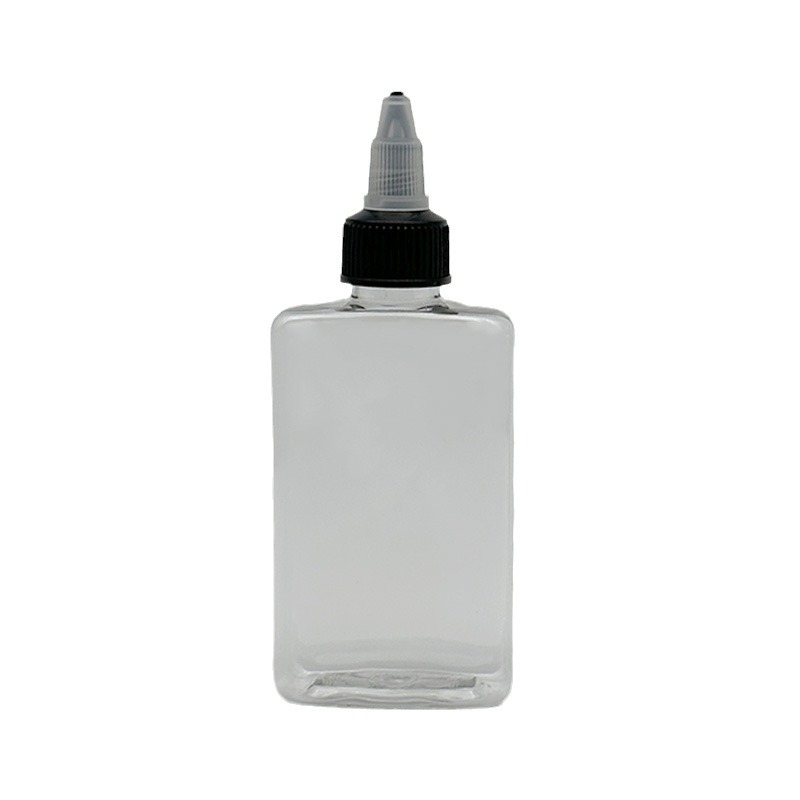100ml 3.3oz hair oil squeeze bottle liquid seasoning bottle packaging 100ml flat pet transparent food grade sauce Squeeze Bottle