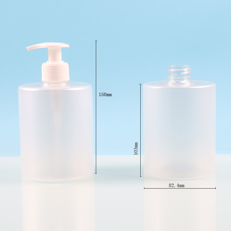 custom 150ml 300ml Clear Frosted PET plastic Round Shoulder Shampoo Bottle With Pump Makeup Remover Oil Dispenser Bottle