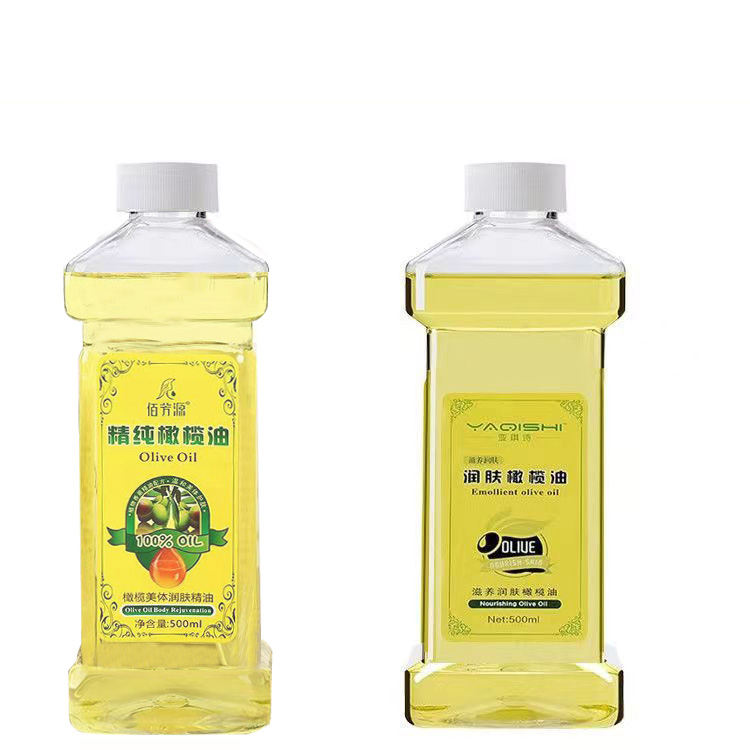 500ml Square Clear Empty Lotion Pump Refillable Ginger Oil Containers Liquid Body Soap Creams Shampoo Bottles Massage Oil Bottle