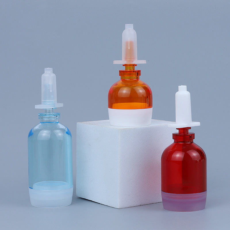 Plastic Essential Oil Dropper Bottle Customized Clear Pink Bottles PET PETG Cosmetic Packaging Oil Liquid Bottle 20ml 30ml 50ml