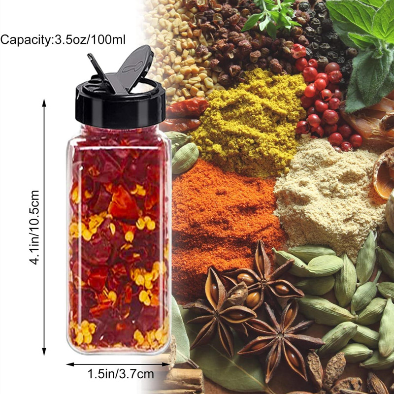 500ml 200ml 100ml 3 2oz 50g Plastic Spice Container Spice Shaker Bottle Packaging Pepper Grinder Jar with Flip Cap Custom Label