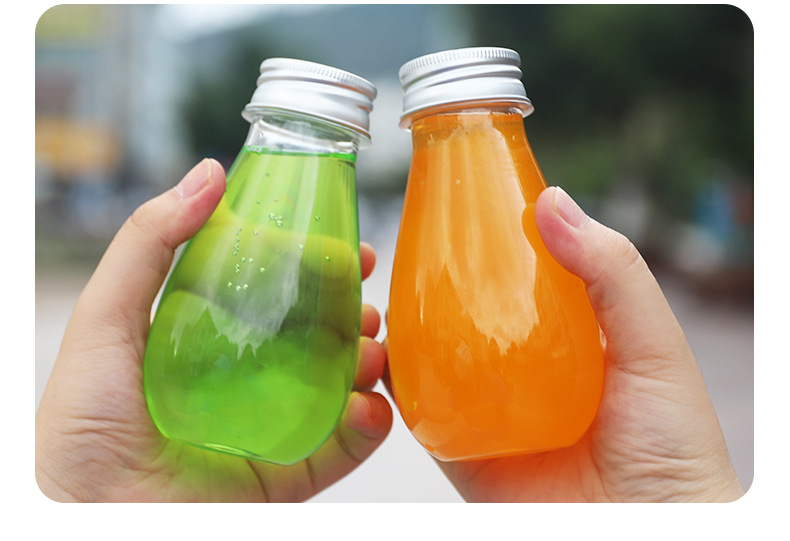 200 ml Water Drop shape plastic water bottle plastic juice bottles coffee milk fruit beverage drinking bottle