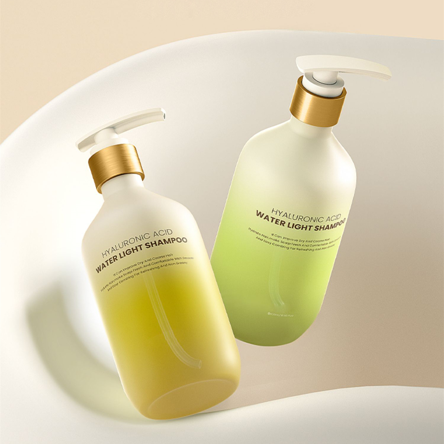 Luxury Design 300ml 500ml PET Plastic Matte White Round Conditioner Body Lotion PET HDPE Disc Cap Shampoo Bottle