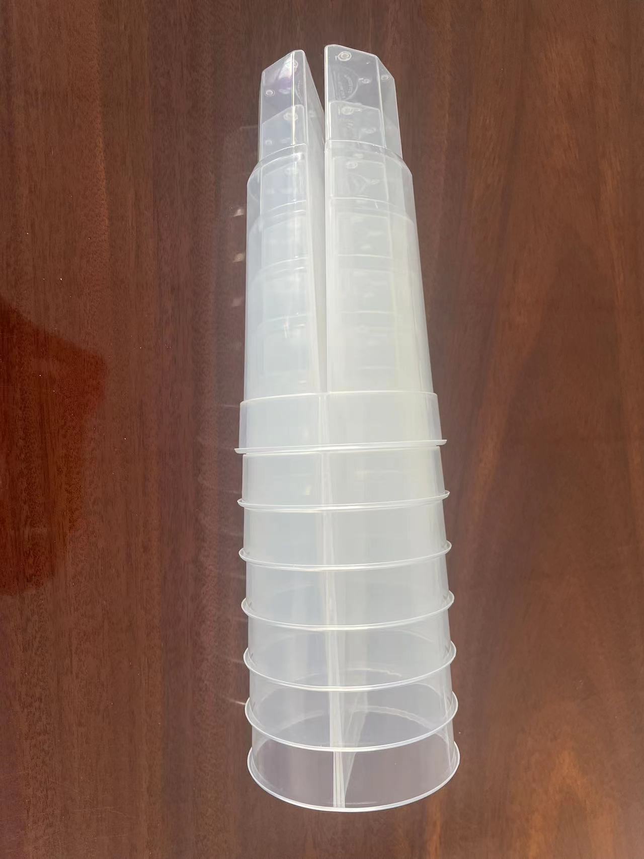 Personalise Large PP Plastic Juice Milk Tea Clear Disposable Cup With 2 Compartments