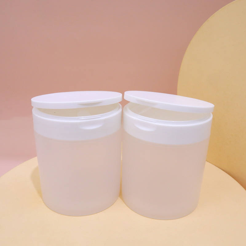 New Color PP Flip Top Cap Jar Empty Cosmetics Face Cream Mud Film Mask Scrub Jar Bottle With Seal Spoon 100ml 120ml 200ml 4oz