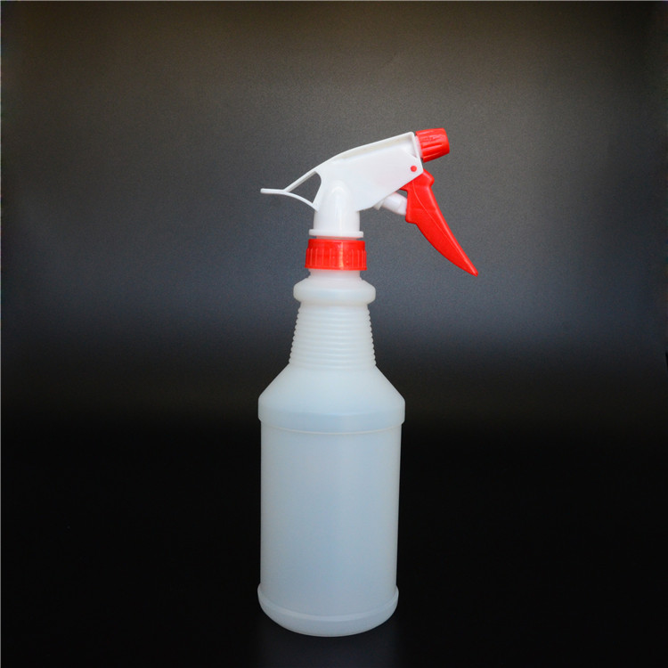 factory price  500ml 700ml 1L PE Plastic Spray Bottle Transparent Empty Dispenser Customized Round Jar with Trigger Spray