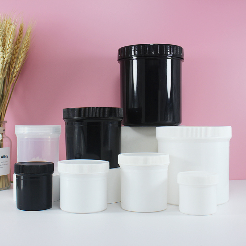 matte green cream plastic jars 3oz 6oz 8oz 1L travel cosmetic packaging round lotion jar PET PP plastic face body care jar