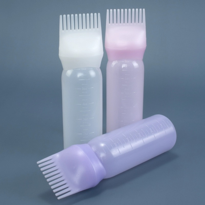 60ml 80ml 100ml 200ml 300ml Hair Oil Bottle with Comb Oil Applicator Bottle for Hair with Comb for Dyeing Treatment Dispenser